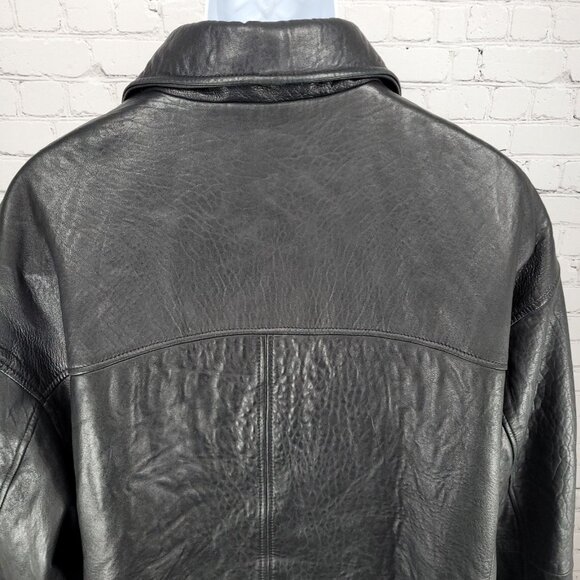 Authentics By Boston Outfitters Black Genuine Leather Insulated Jacket 3XLT *zip - Picture 9 of 14